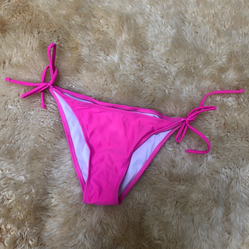 Neon pink string bikini bottom cheeky swimsuit S